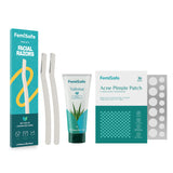 FACE RAZOR, ALOE GEL, ACNE PATCH COMBO