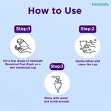 Feminine care menstrual cup cleanser