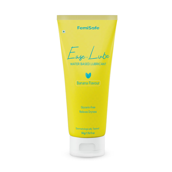 FemiSafe Ease Lube | Glycerin free & Water Based Lubricant | with banana & Aloe vera extract | non staining & prevent dryness | Skin friendly | 50 g