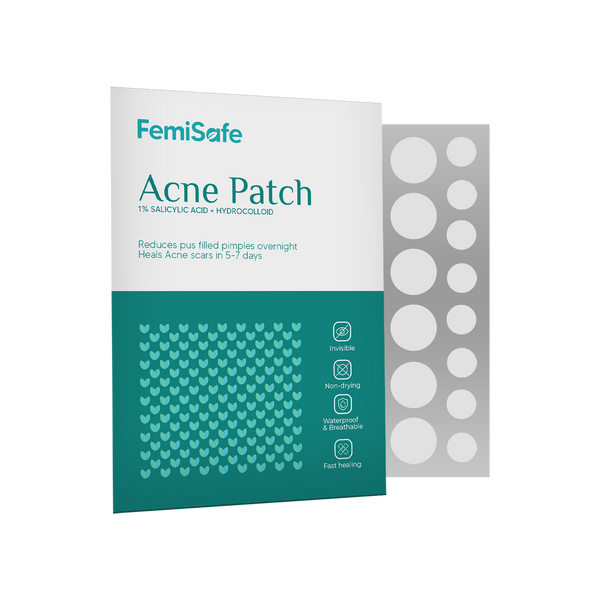 Femisafe Acne Pimple patch used to treat pus filled acne,instant results and invisible.Contains salicylic acid and is waterproof and breathable.