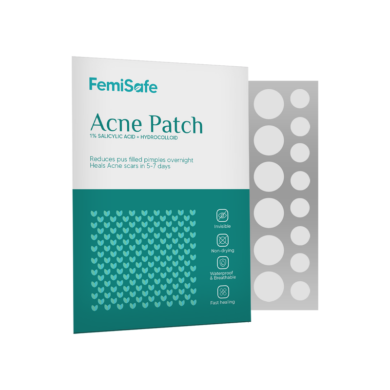 Femisafe Acne Pimple patch used to treat pus filled acne,instant results and invisible.Contains salicylic acid and is waterproof and breathable.