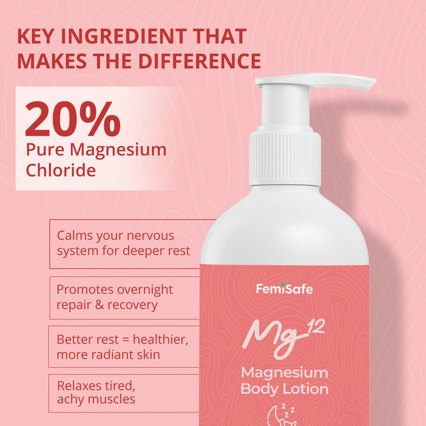 Sleep Support, Muscle Relaxation and Hydration - FemiSafe Magnesium Body Lotion