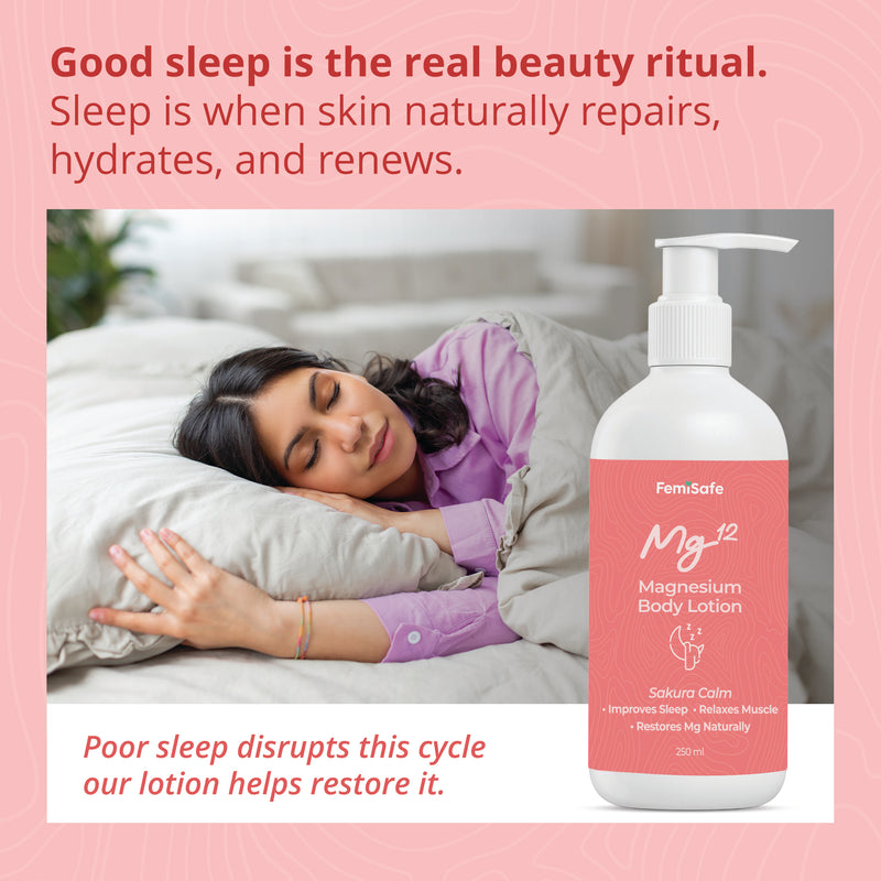 Sleep Support, Muscle Relaxation and Hydration - FemiSafe Magnesium Body Lotion