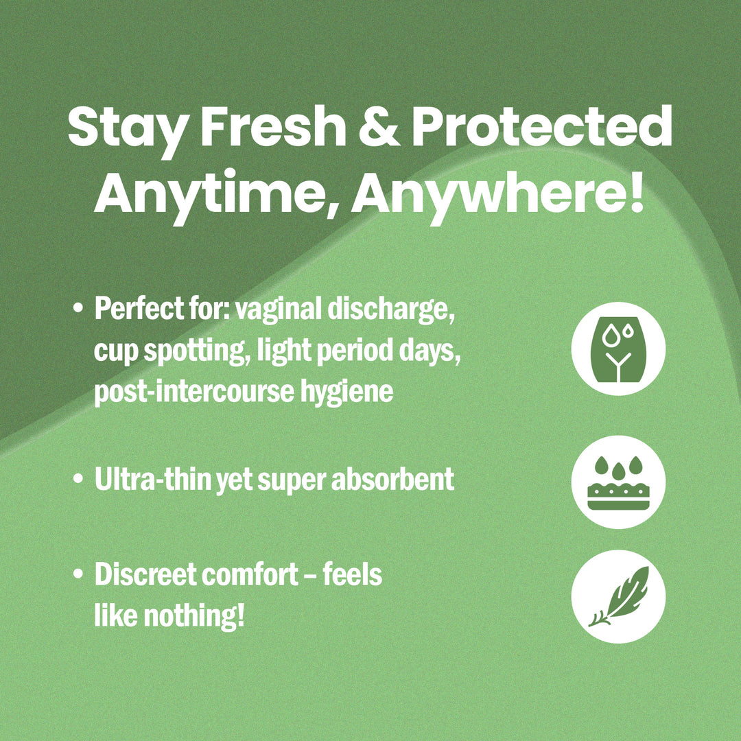 Why use FemiSafe panty liners: cotton, ultra soakage, rash-free, optimal coverage, with wings