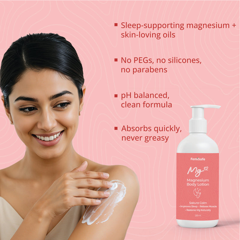 Sleep Support, Muscle Relaxation and Hydration - FemiSafe Magnesium Body Lotion