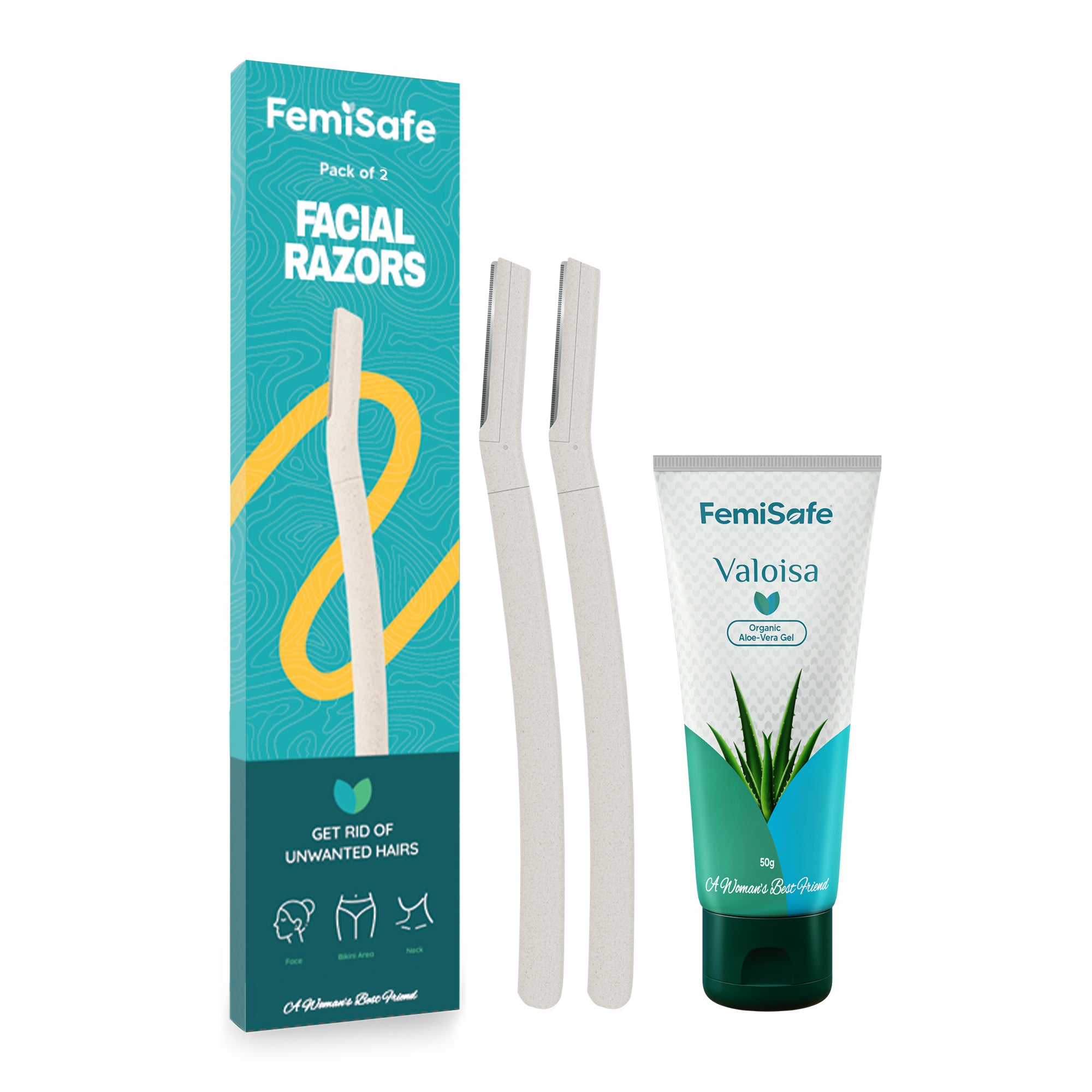FACE RAZORS (ECO-FRIENDLY) & ALOE-GEL COMBO