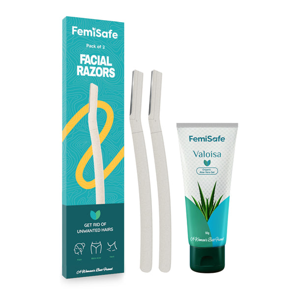 FACE RAZORS (ECO-FRIENDLY) & ALOE-GEL COMBO