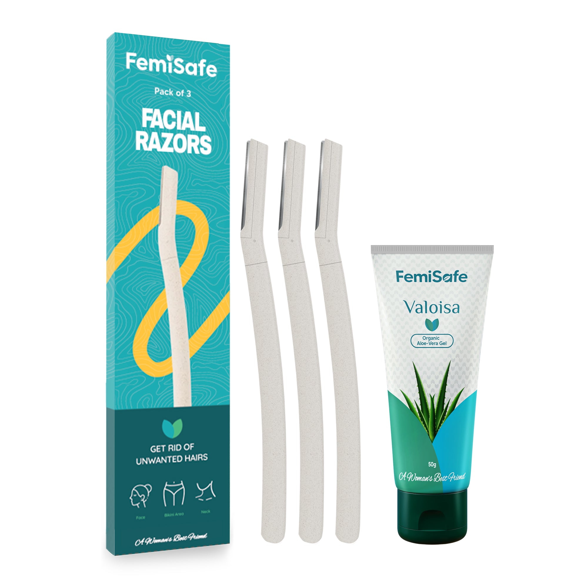 FACE RAZORS (ECO-FRIENDLY) & ALOE-GEL COMBO