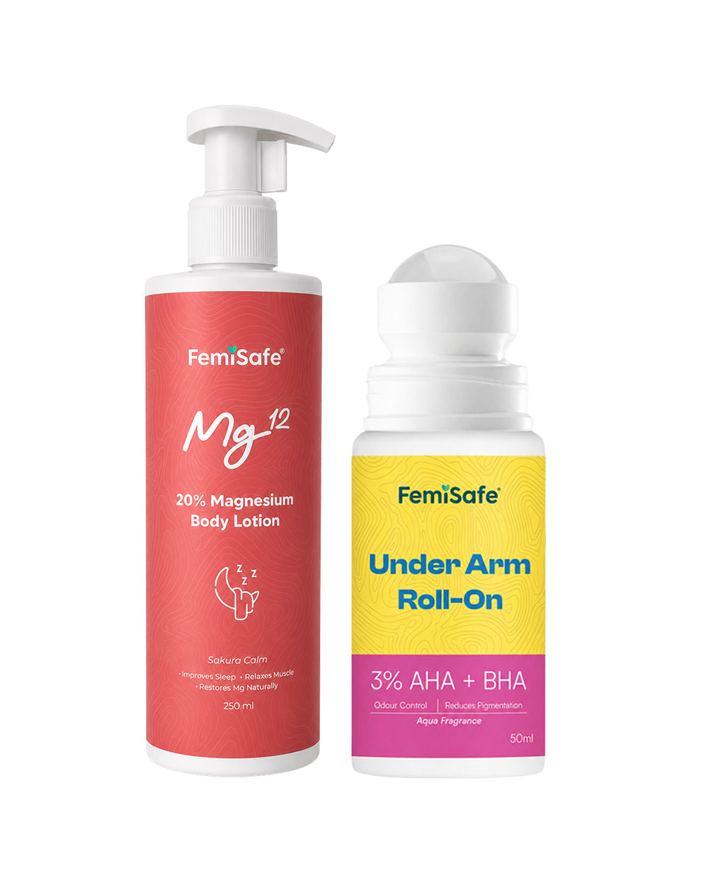 FemiSafe Magnesium Sleep Body Lotion and Underarm Roll On bundle