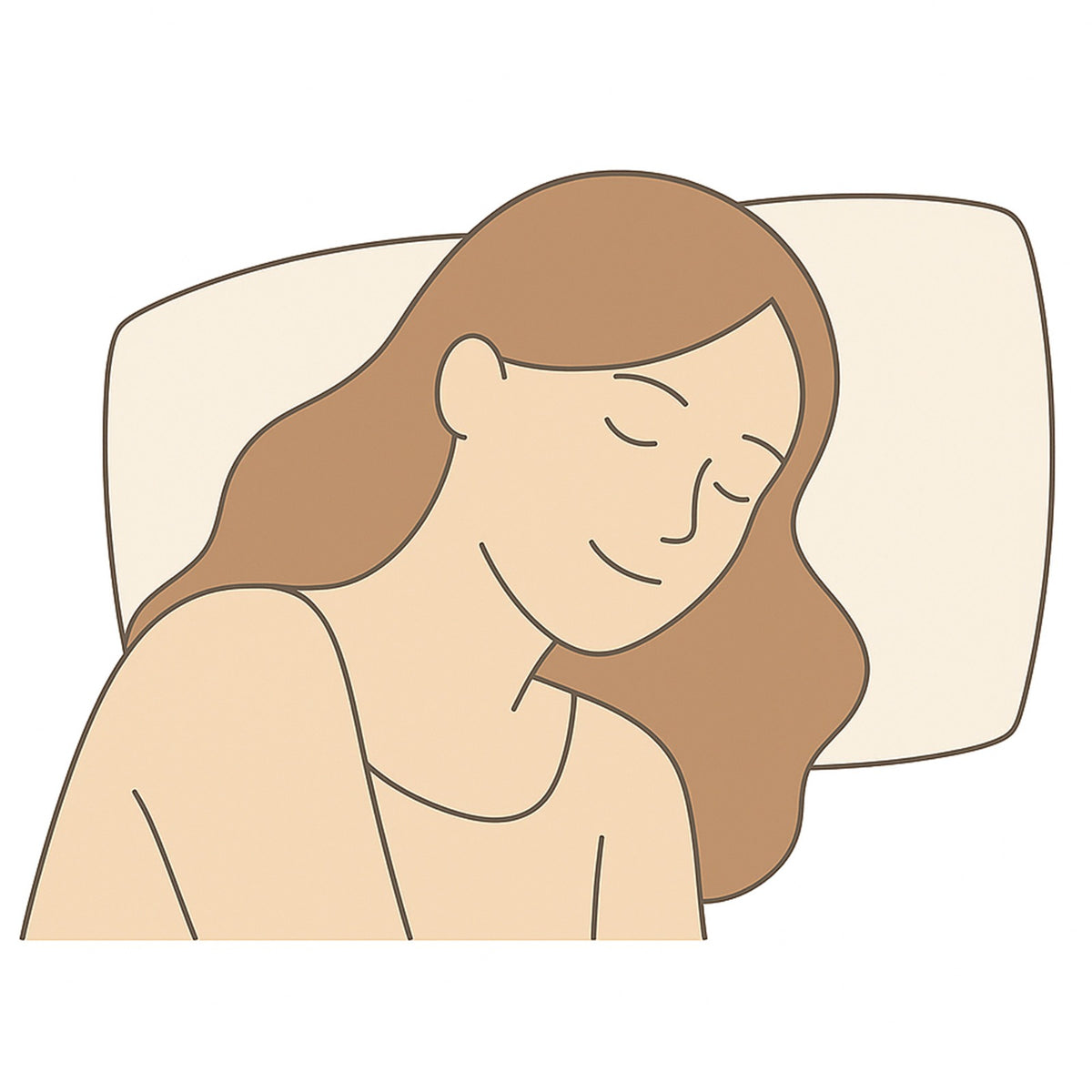 Illustration of a woman resting in bed