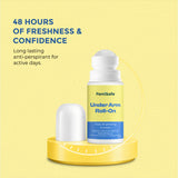 FemiSafe Underarm Roll-On with Alpha Arbutin & Niacinamide | Odour Control & Brightening Care | Aluminum-Free | 50 ml